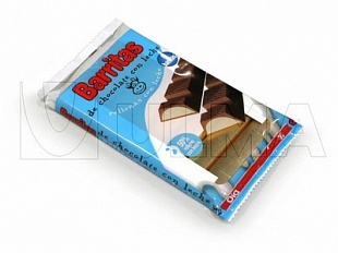 Упаковка шоколадных батончиков на флоу-паке