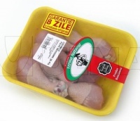 Упаковка частей курицы на флоу-паке в модифицированную атмосферу (МГС) в барьерную термоусадочную плёнку BDF